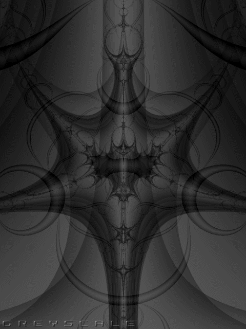 = Jester Face =
Wolfy and the Cat?
Notice the symmetrical tile element?
When inverted we see a frail and innocent cat...
...in complete contrast to the somewhat menacing
face of a Jester seen here.
Looks like a wolf or fox when shrunken in the tile?